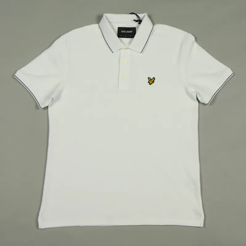 Lyle and Scott Waffle Polo Shirt - White